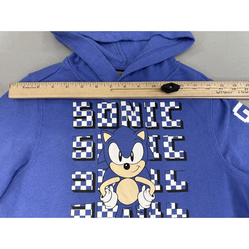 SONIC THE HEDGEHOG Graphic Pullover Hoodie M Blue 60%COTTON 40%POLYESTER - Picture 5 of 9